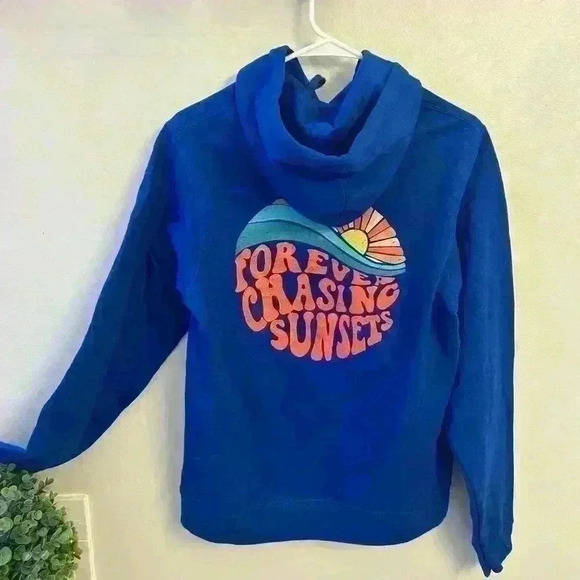Beach sunset hoodie. Blue nwot woman's size small - Picture 1 of 5